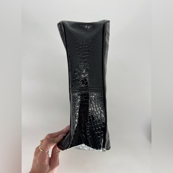 Guess Embossed Bay View Satchel Top Handle Croc Purse - Picture 3 of 15